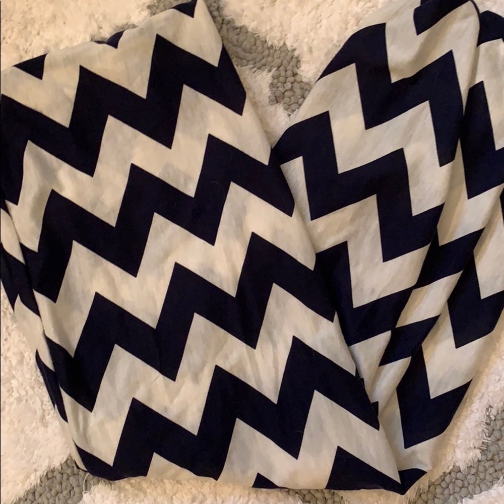 Navy white chevron infinity scarf